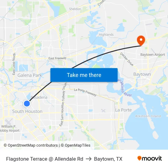 Flagstone Terrace @ Allendale Rd to Baytown, TX map