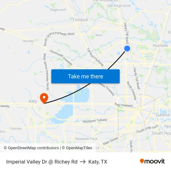 Imperial Valley Dr @ Richey Rd to Katy, TX map