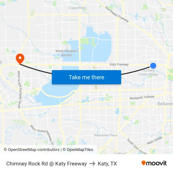 Chimney Rock Rd @ Katy Freeway to Katy, TX map