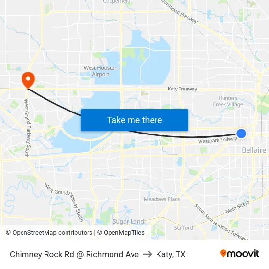 Chimney Rock Rd @ Richmond Ave to Katy, TX map