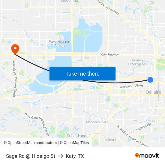 Sage Rd @ Hidalgo St to Katy, TX map