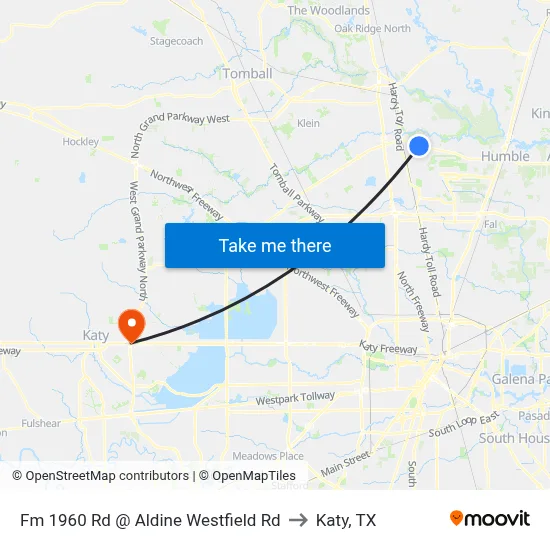 Fm 1960 Rd @ Aldine Westfield Rd to Katy, TX map