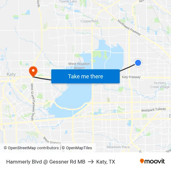 Hammerly Blvd @ Gessner Rd MB to Katy, TX map