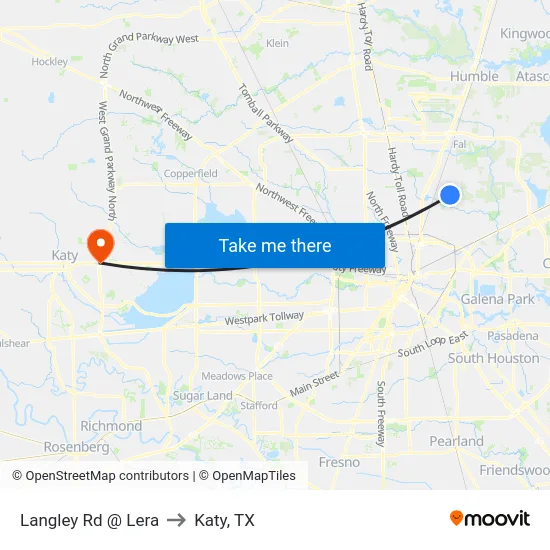 Langley Rd @ Lera to Katy, TX map