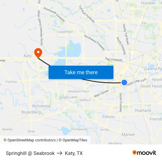 Springhill   @ Seabrook to Katy, TX map