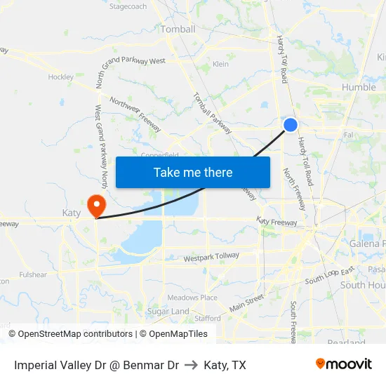 Imperial Valley Dr @ Benmar Dr to Katy, TX map