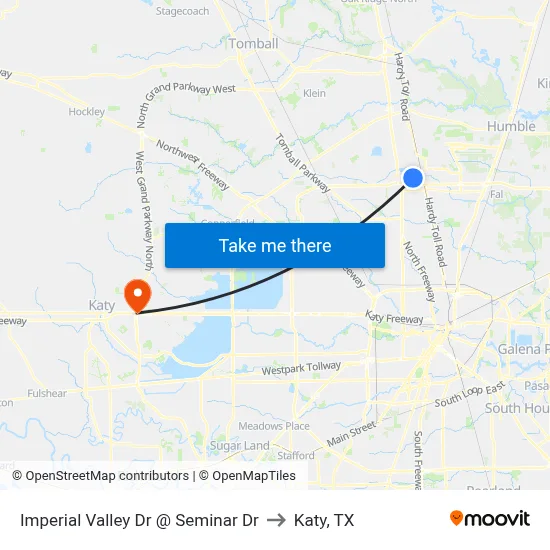 Imperial Valley Dr @ Seminar Dr to Katy, TX map