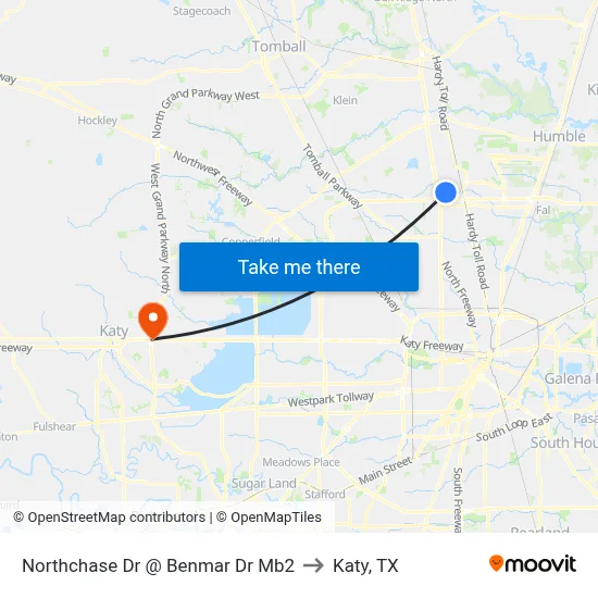 Northchase Dr @ Benmar Dr Mb2 to Katy, TX map