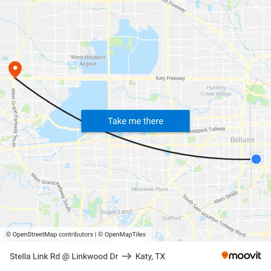 Stella Link Rd @ Linkwood Dr to Katy, TX map