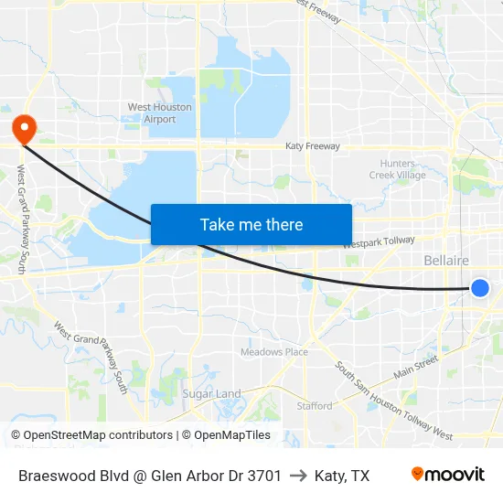 Braeswood Blvd @ Glen Arbor Dr 3701 to Katy, TX map
