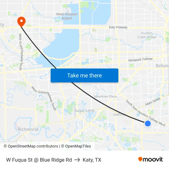 W Fuqua St @ Blue Ridge Rd to Katy, TX map