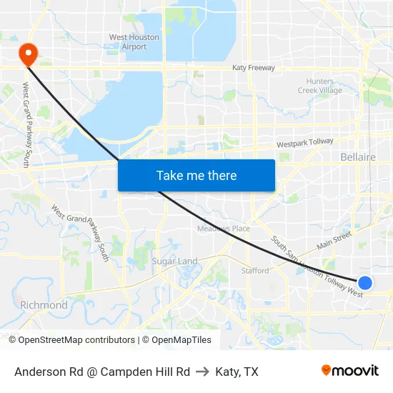 Anderson Rd @ Campden Hill Rd to Katy, TX map