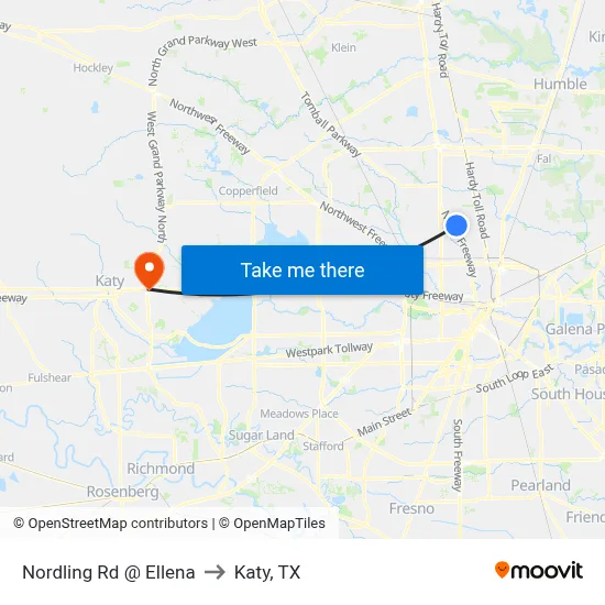 Nordling Rd @ Ellena to Katy, TX map
