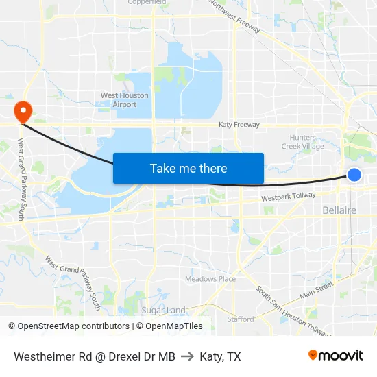 Westheimer Rd @ Drexel Dr MB to Katy, TX map
