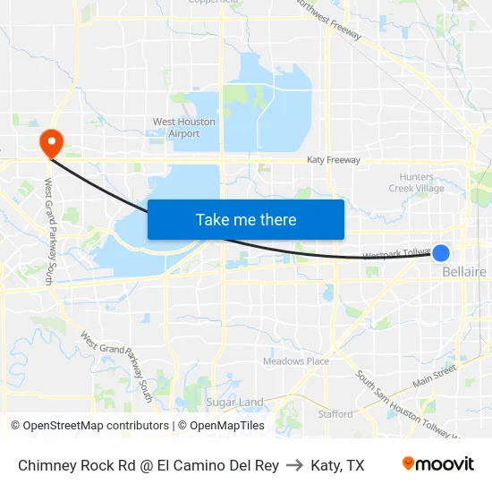 Chimney Rock Rd @ El Camino Del Rey to Katy, TX map