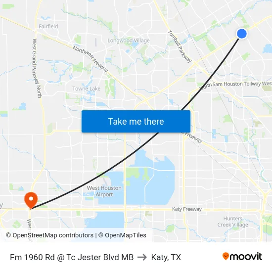 Fm 1960 Rd @ Tc Jester Blvd MB to Katy, TX map