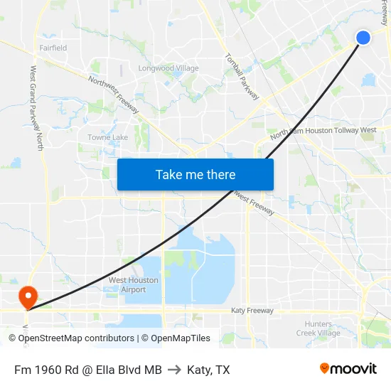 Fm 1960 Rd @ Ella Blvd MB to Katy, TX map