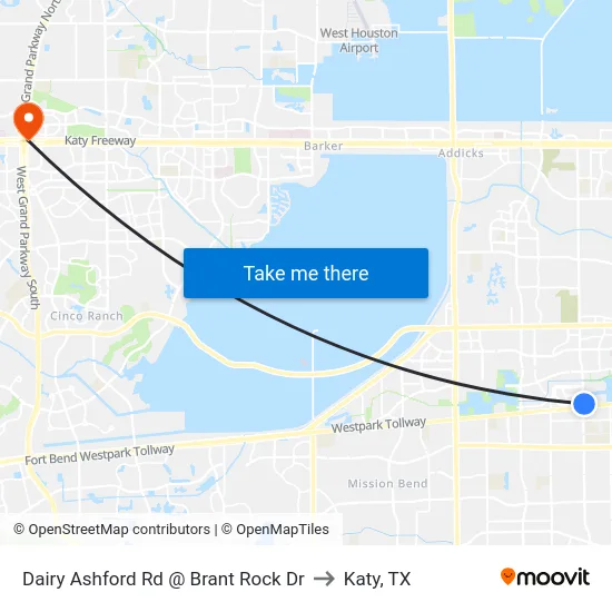 Dairy Ashford Rd @ Brant Rock Dr to Katy, TX map