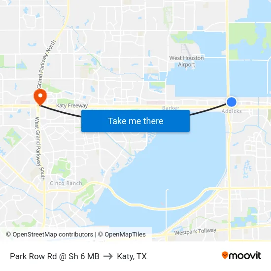 Park Row Rd @ Sh 6 MB to Katy, TX map