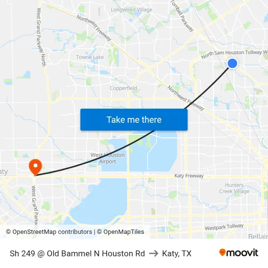 Sh 249 @ Old Bammel N Houston Rd to Katy, TX map