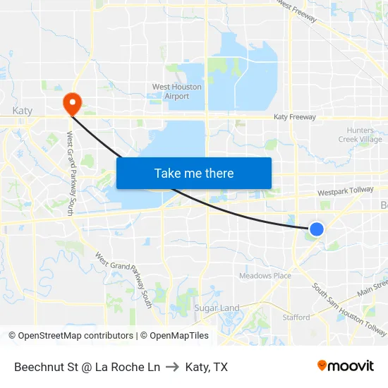 Beechnut St @ La Roche Ln to Katy, TX map