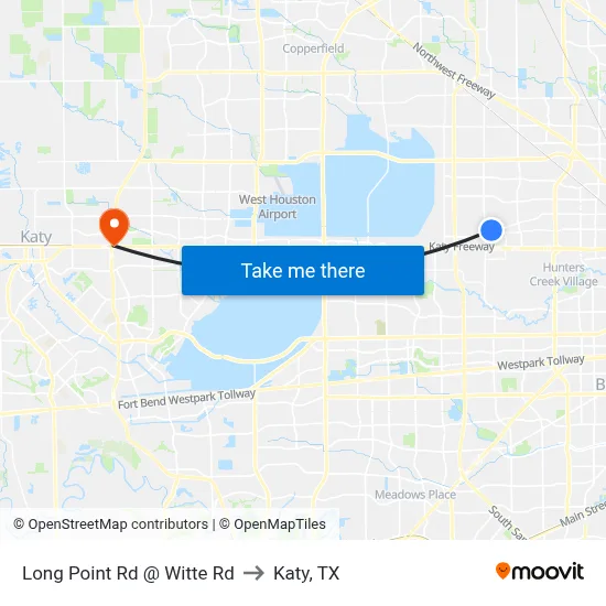Long Point Rd @ Witte Rd to Katy, TX map