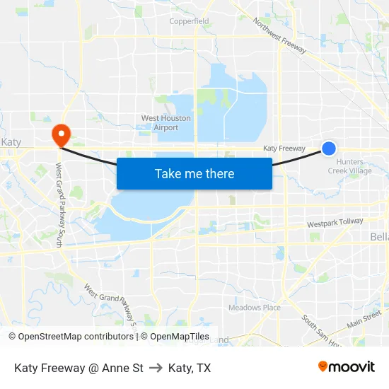 Katy Freeway @ Anne St to Katy, TX map