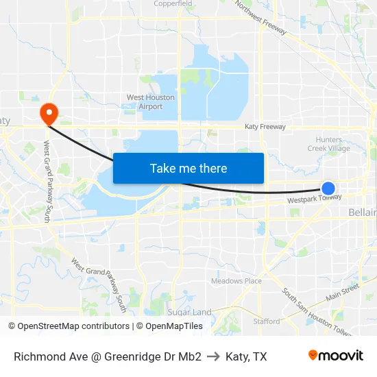 Richmond Ave @ Greenridge Dr Mb2 to Katy, TX map