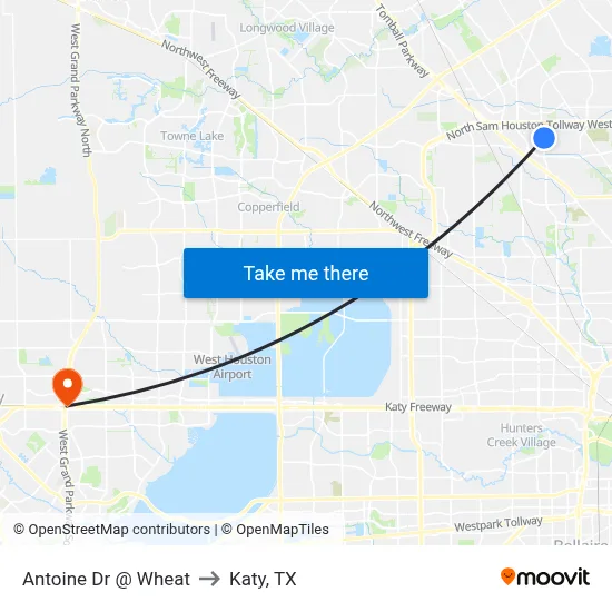 Antoine Dr @ Wheat to Katy, TX map