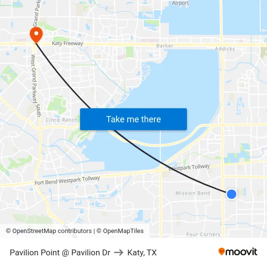 Pavilion Point @ Pavilion Dr to Katy, TX map
