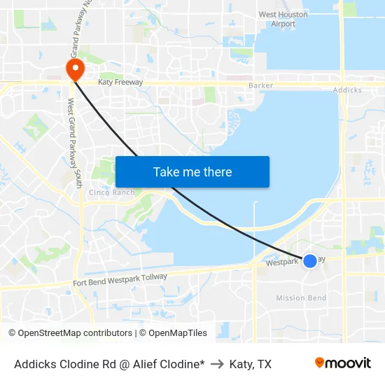 Addicks Clodine Rd @ Alief Clodine* to Katy, TX map