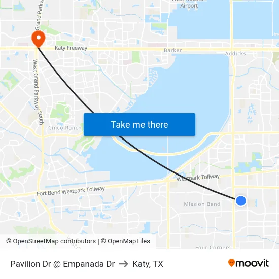 Pavilion Dr @ Empanada  Dr to Katy, TX map