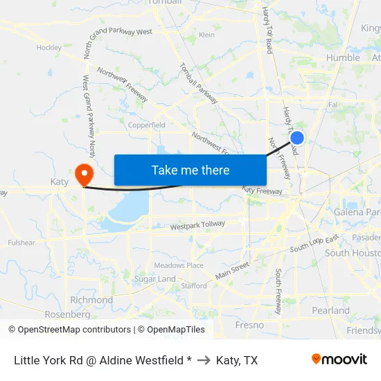 Little York Rd @ Aldine Westfield * to Katy, TX map