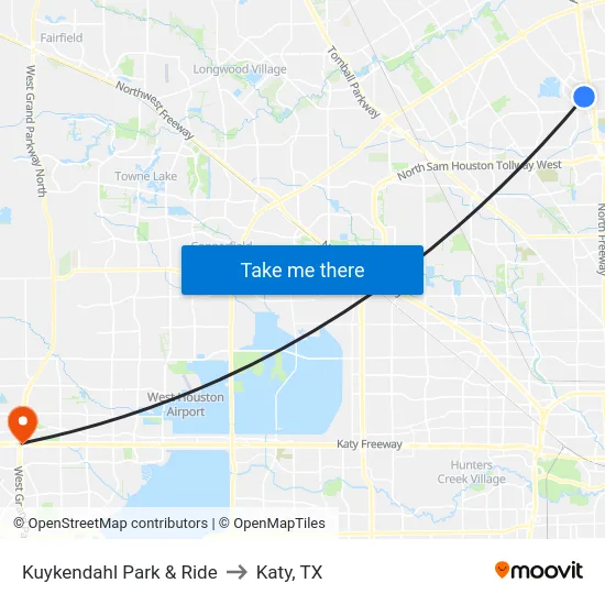 Kuykendahl Park & Ride to Katy, TX map
