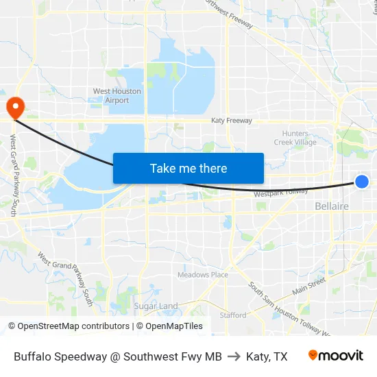 Buffalo Speedway @ Southwest Fwy MB to Katy, TX map