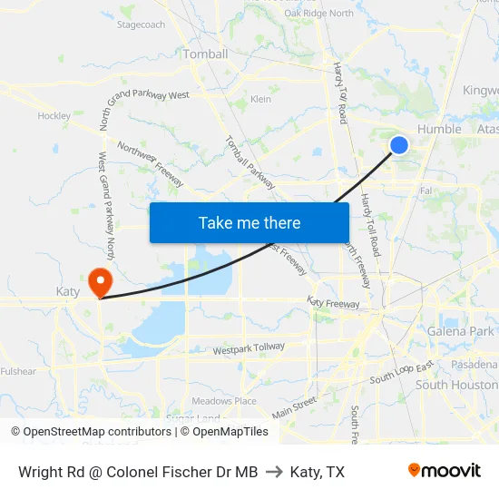 Wright Rd @ Colonel Fischer Dr MB to Katy, TX map
