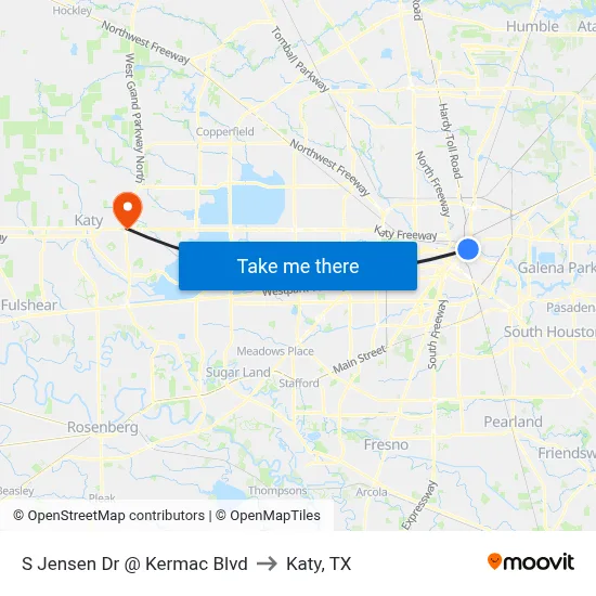 S Jensen Dr @ Kermac Blvd to Katy, TX map