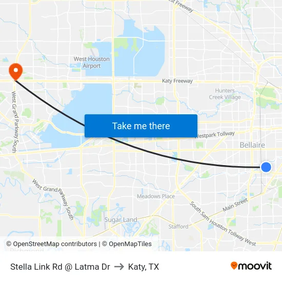 Stella Link Rd @ Latma Dr to Katy, TX map