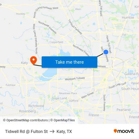 Tidwell Rd @ Fulton St to Katy, TX map