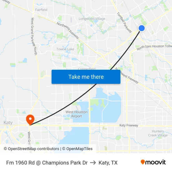 Fm 1960 Rd @ Champions Park Dr to Katy, TX map