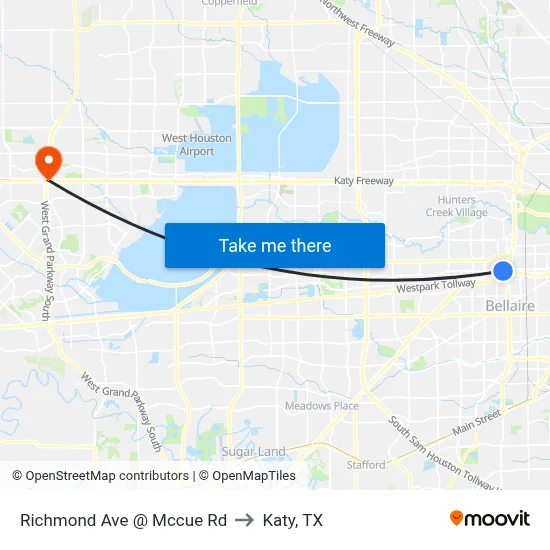 Richmond Ave @ Mccue Rd to Katy, TX map
