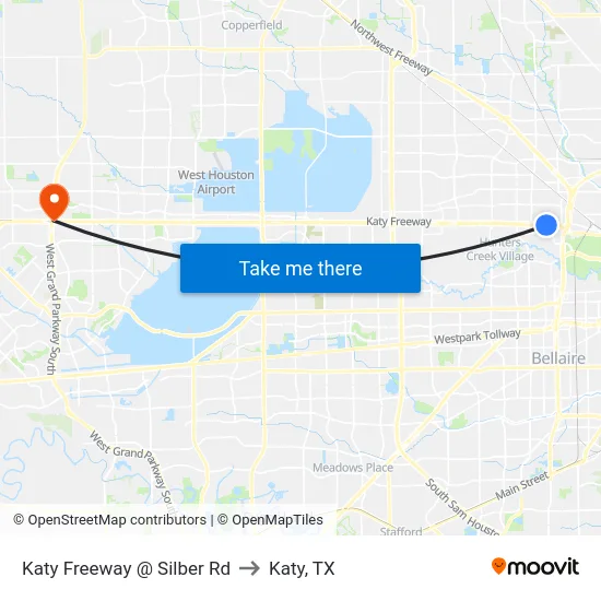 Katy Freeway @ Silber Rd to Katy, TX map