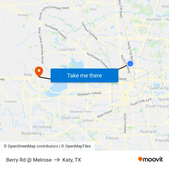 Berry Rd @ Melrose to Katy, TX map