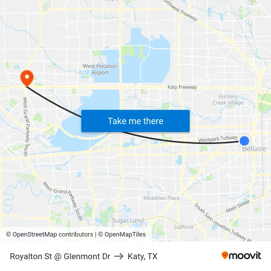 Royalton St @ Glenmont Dr to Katy, TX map