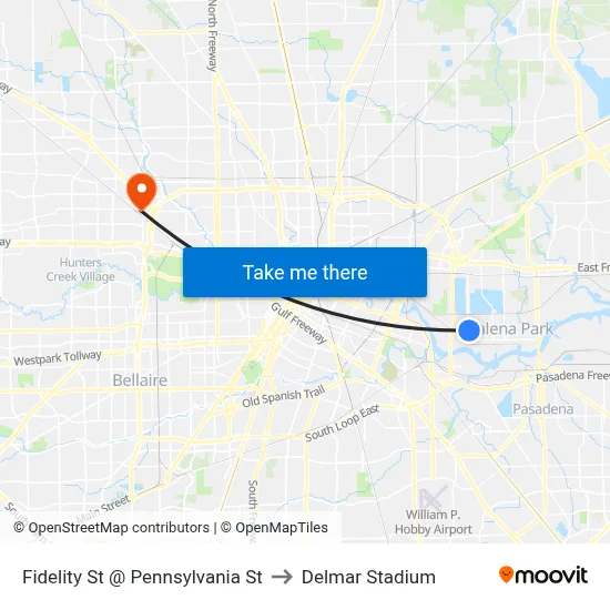 Fidelity St @ Pennsylvania St to Delmar Stadium map