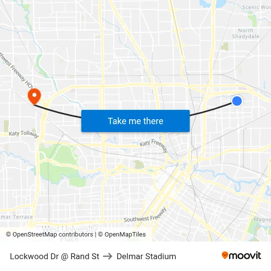 Lockwood Dr @ Rand St to Delmar Stadium map