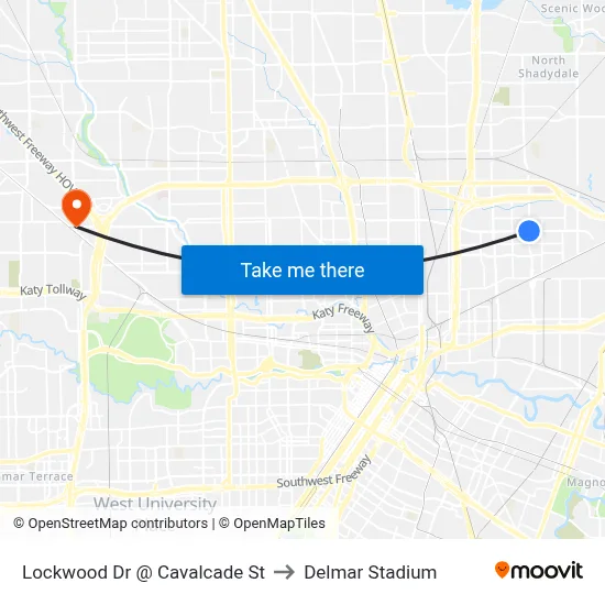 Lockwood Dr @ Cavalcade St to Delmar Stadium map