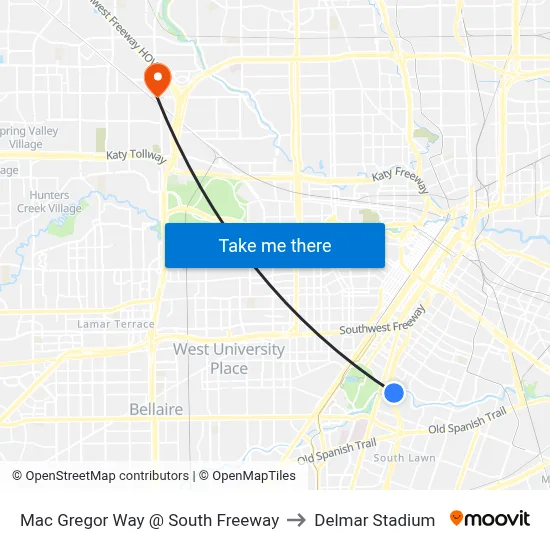 Mac Gregor Way @ South Freeway to Delmar Stadium map