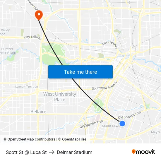 Scott St @ Luca St to Delmar Stadium map
