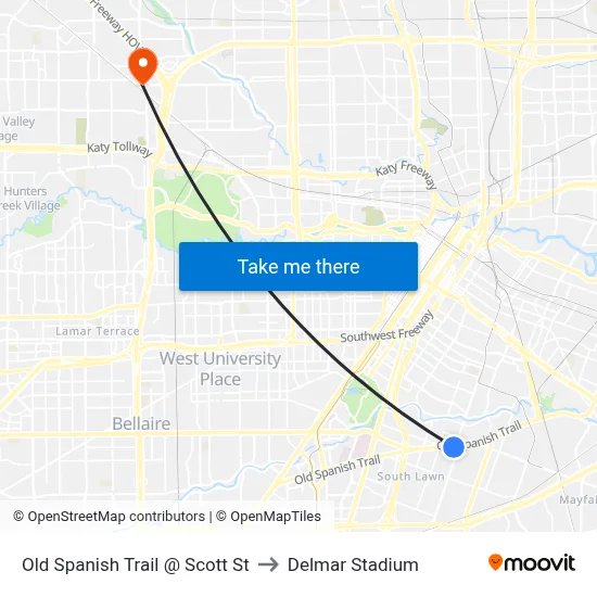 Old Spanish Trail @ Scott St to Delmar Stadium map